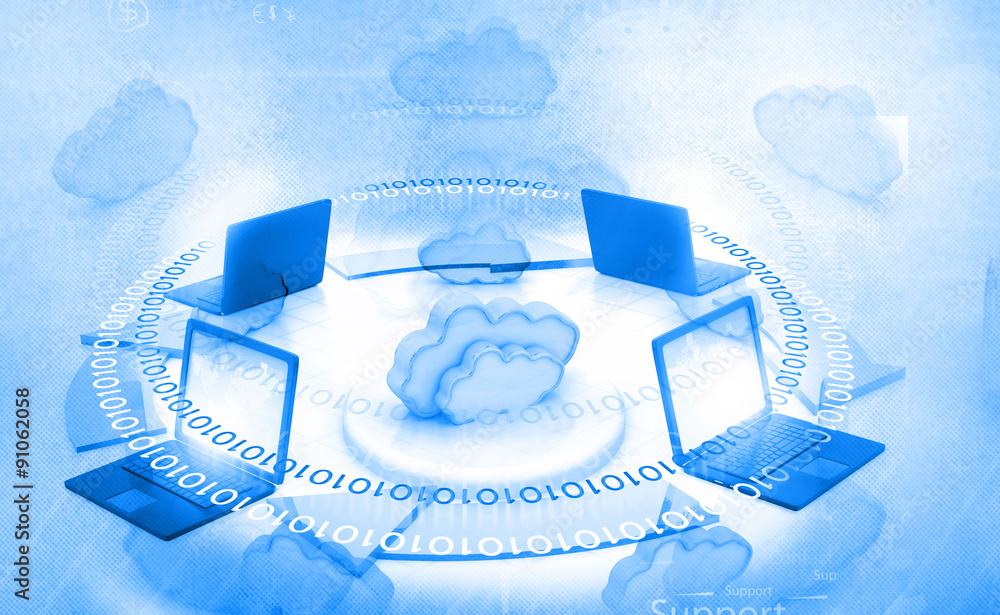 Poster cloud computing and internet communication concept