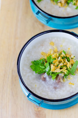 Rice congee mixed with meat