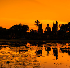 Sukhothai historical park in the old town of Thailand 