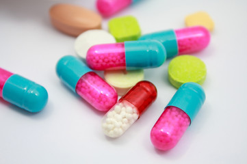 pills isolated on white background