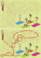 Yoga class maze