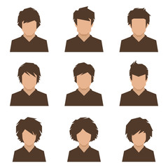set of flat avatar, vector people icon, user faces design illustration
