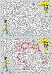 Rainy day maze