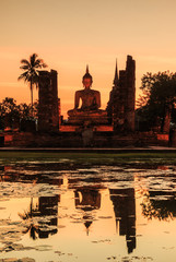 Sukhothai historical park in the old town of Thailand 