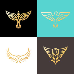 Vector linear logo design templates