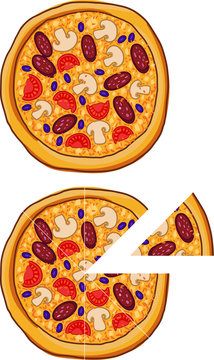 Pizza with different ingredients