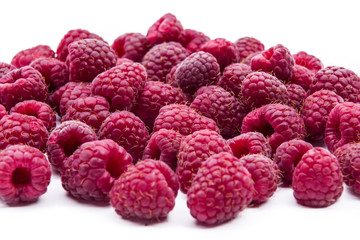 Raspberries isolated on white background