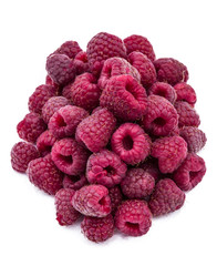 Raspberries isolated on white background