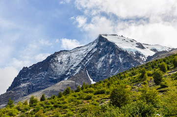 Snowy peak, Torres del Paine National Park, Chile