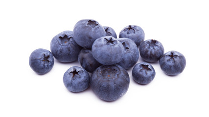Blueberries on white background
