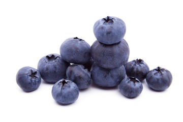 Blueberries on white background