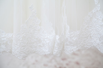 Obraz premium Closeup of wedding dress embroidery