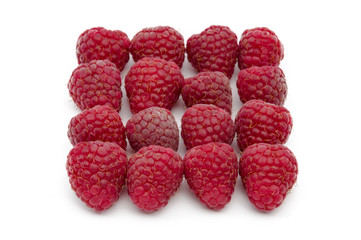 Raspberries isolated on white background