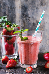 Red strawberry smoothie