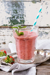 Red strawberry smoothie
