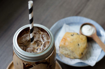 Iced Coffee with dessert