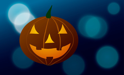 Halloween. Pumpkin on a blue background.