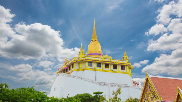 The Golden Mount at Wat Saket, Travel Landmark of Bangkok THAILAND