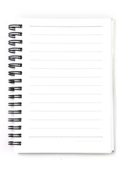 white notebook isolated with clipping path