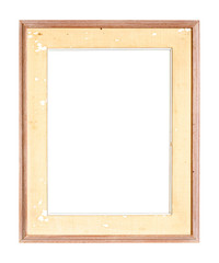 Old picture frame on white background.