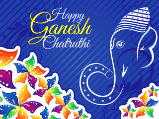 Naklejka premium abstract artistic colorful ganesh chaturthi background
