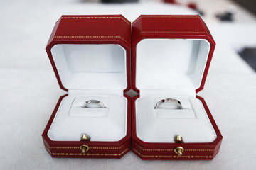 Wedding rings in a box