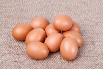 eggs on brown sack
