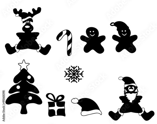 "Icons Silhouetten Icon Set Weihnachten" Stockfotos und lizenzfreie