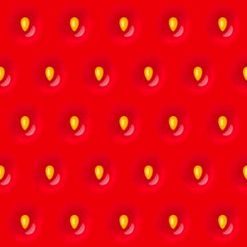 Red strawberry seamless texture pattern with seed. Eps10