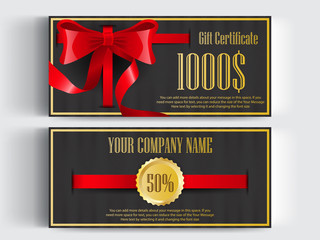 gift certificate / voucher card template design / vector 