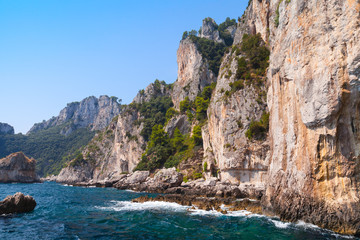 Fototapeta premium Coastal landscape with rocks of Capri island