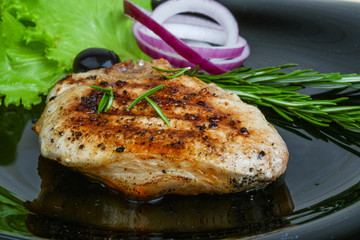 Grilled pork steak