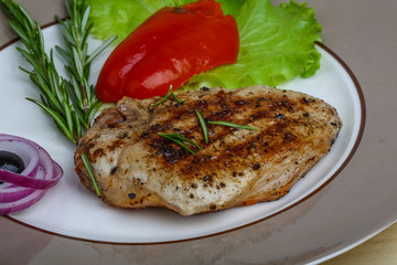 Grilled pork steak