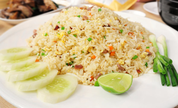 Thai  rice fried with Chinese Sausage and eggs