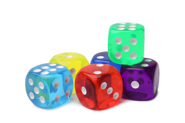 Many-colored dice set