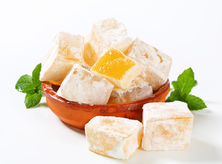 Mastic-flavored jelly cubes (Greek Turkish delight)