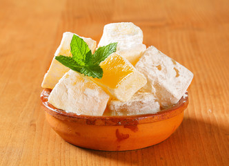 Mastic-flavored jelly cubes (Greek Turkish delight)