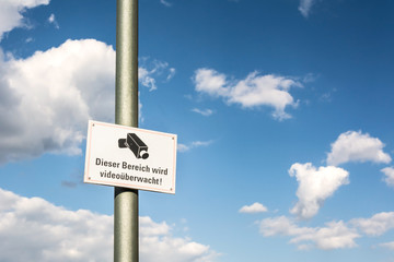Schild Kameraüberwachung