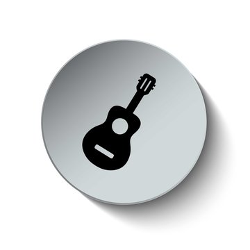 Acoustic guitar icon. Guitar icon. Music icon. Illustration. Vec