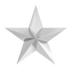 Silver star icon,isolated on white background