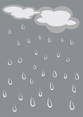 Rainy sky vector illustration.