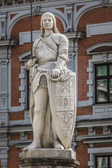 Fototapeta na wymiar The statue of Roland in Old Riga. Latvia