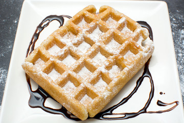 Waffle with chocolate