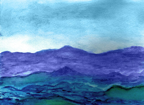 Ocean in watercolor