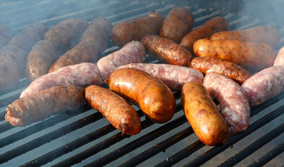 Hot dogs on the grill