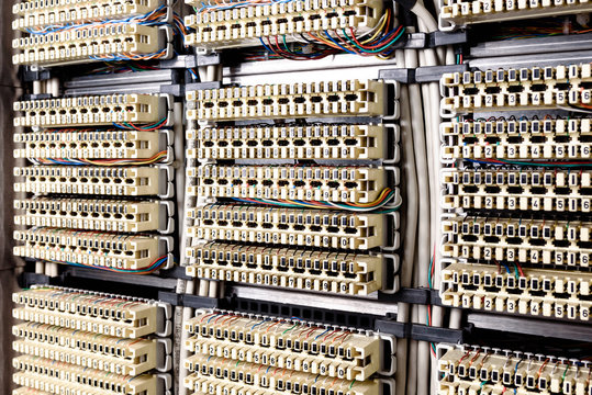 Telephone exchange close up