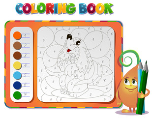 Coloring book about dog