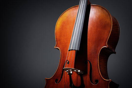 Cello on dark background