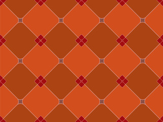 Geometric Thai Style Seamless Pattern/ Red/ Orange