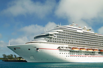 Cruise ship docked in the port of the Bahamas